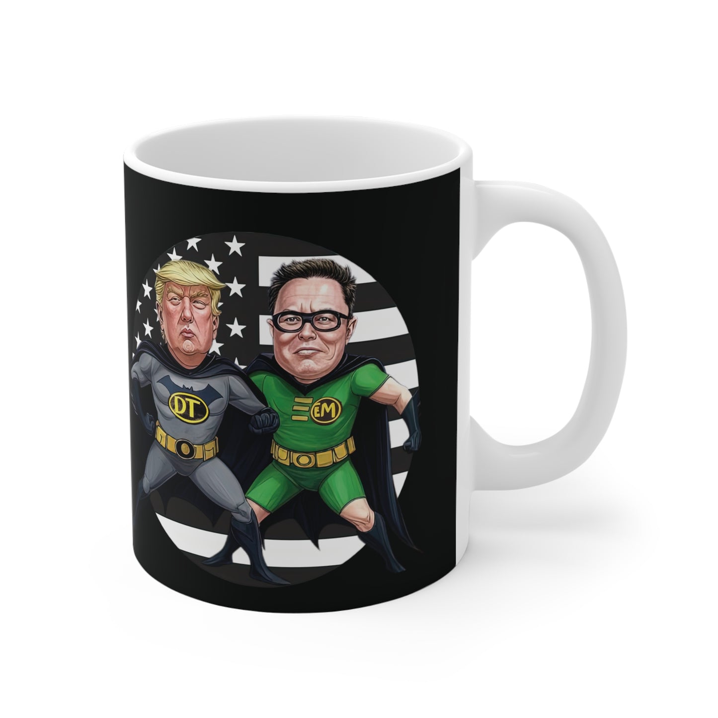 🔥 RockToonz Presents: The “No More Woke” Mug – Musk & Trump’s Power Brew! ☕🎸