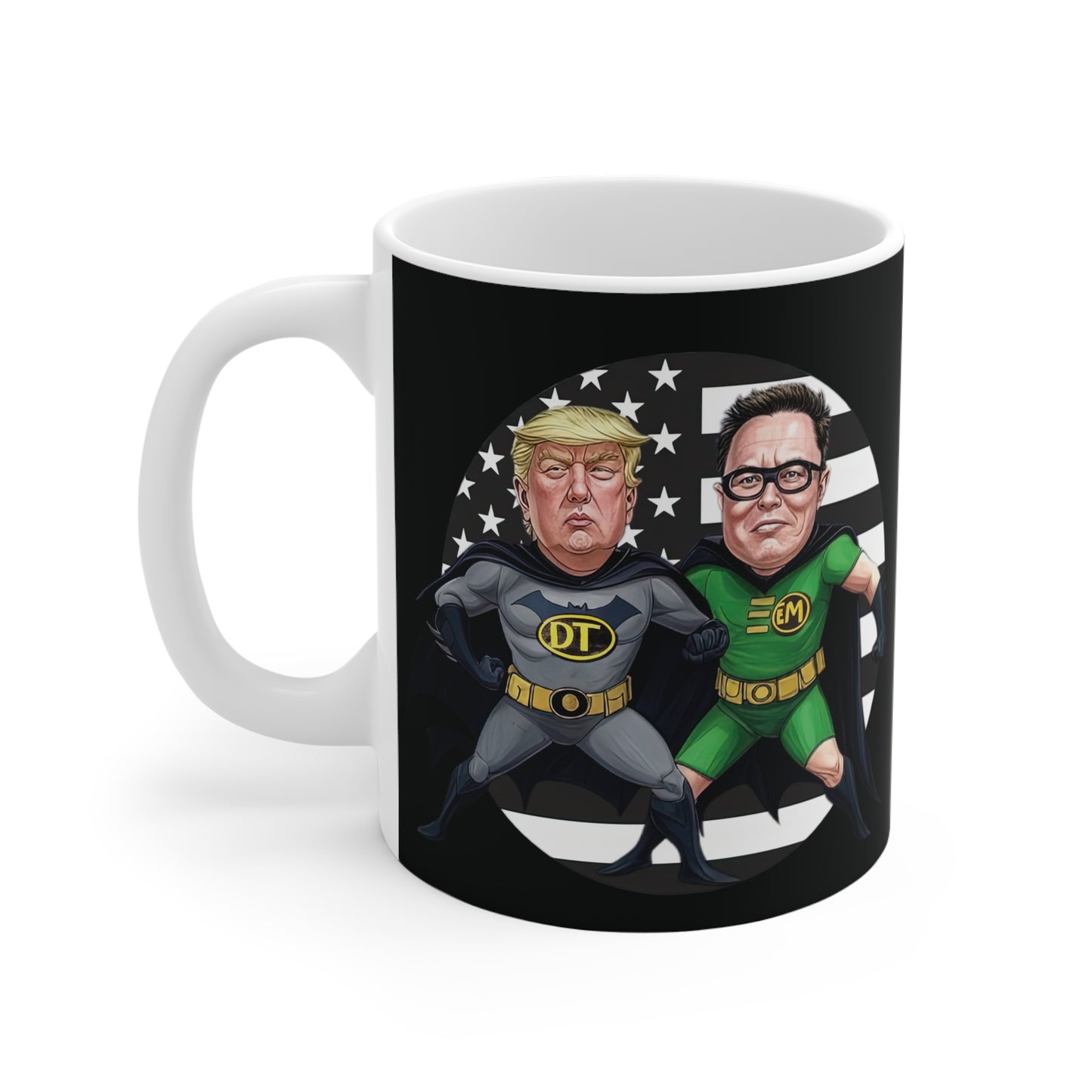 🔥 RockToonz Presents: The “No More Woke” Mug – Musk & Trump’s Power Brew! ☕🎸